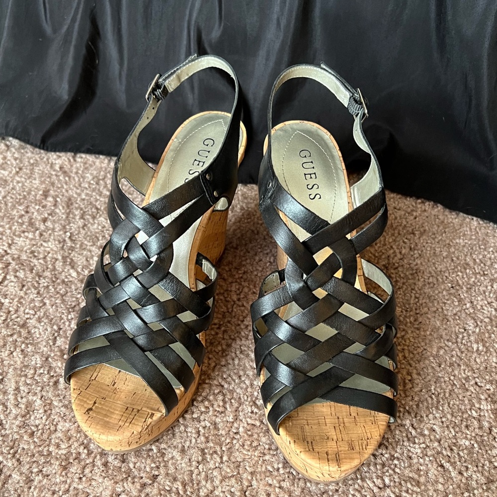 Guess cork wedges